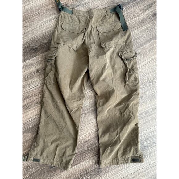 Abercrombie Fitch Pants Men M Green VTG 90s Y2K Paratrooper Baggy Cargo Wide Leg - Picture 2 of 14